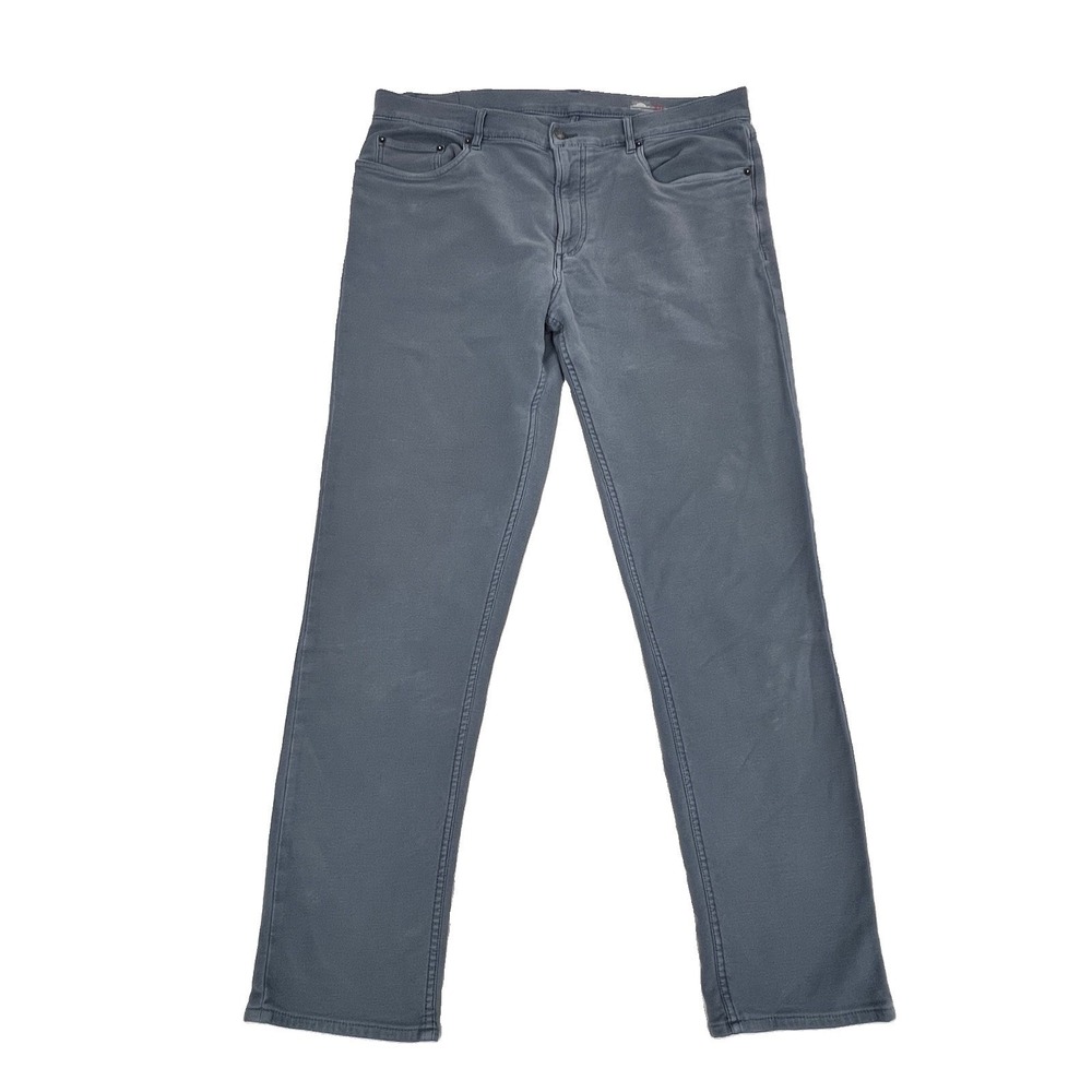 Faherty Stretch Terry 5 Pocket Pants Mens 36x32 Slate Gray Straight Leg
